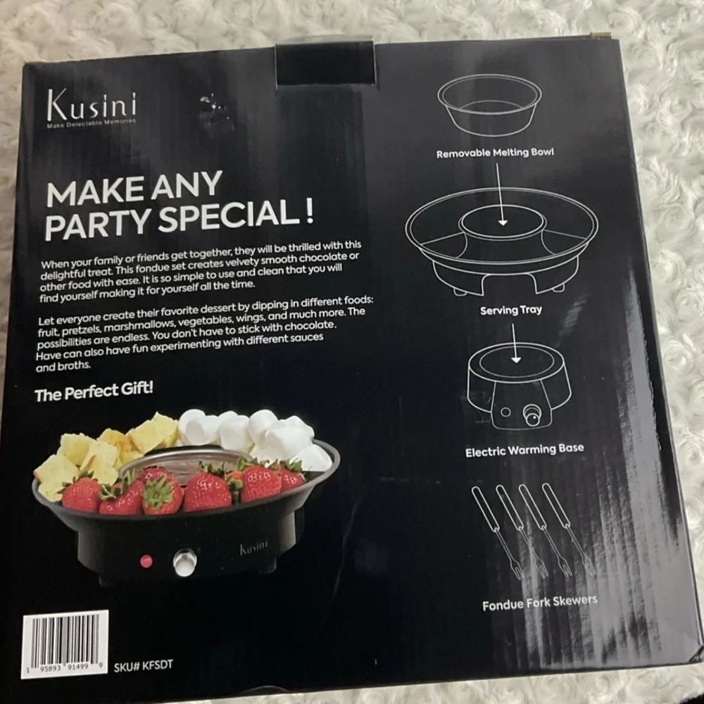 🍫 Kusini Electric Chocolate Fondue Maker Party‎ Dessert Melting Pot NIB✨